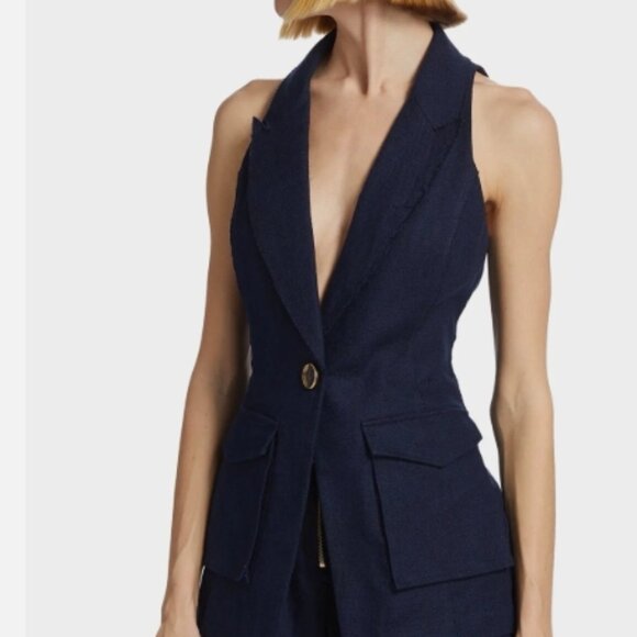 RAMY BROOK Paloma Exposed Seam Vest in Navy - Picture 14 of 15